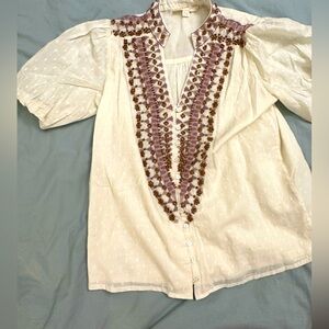 Beaded, embroidered Anthropologie top